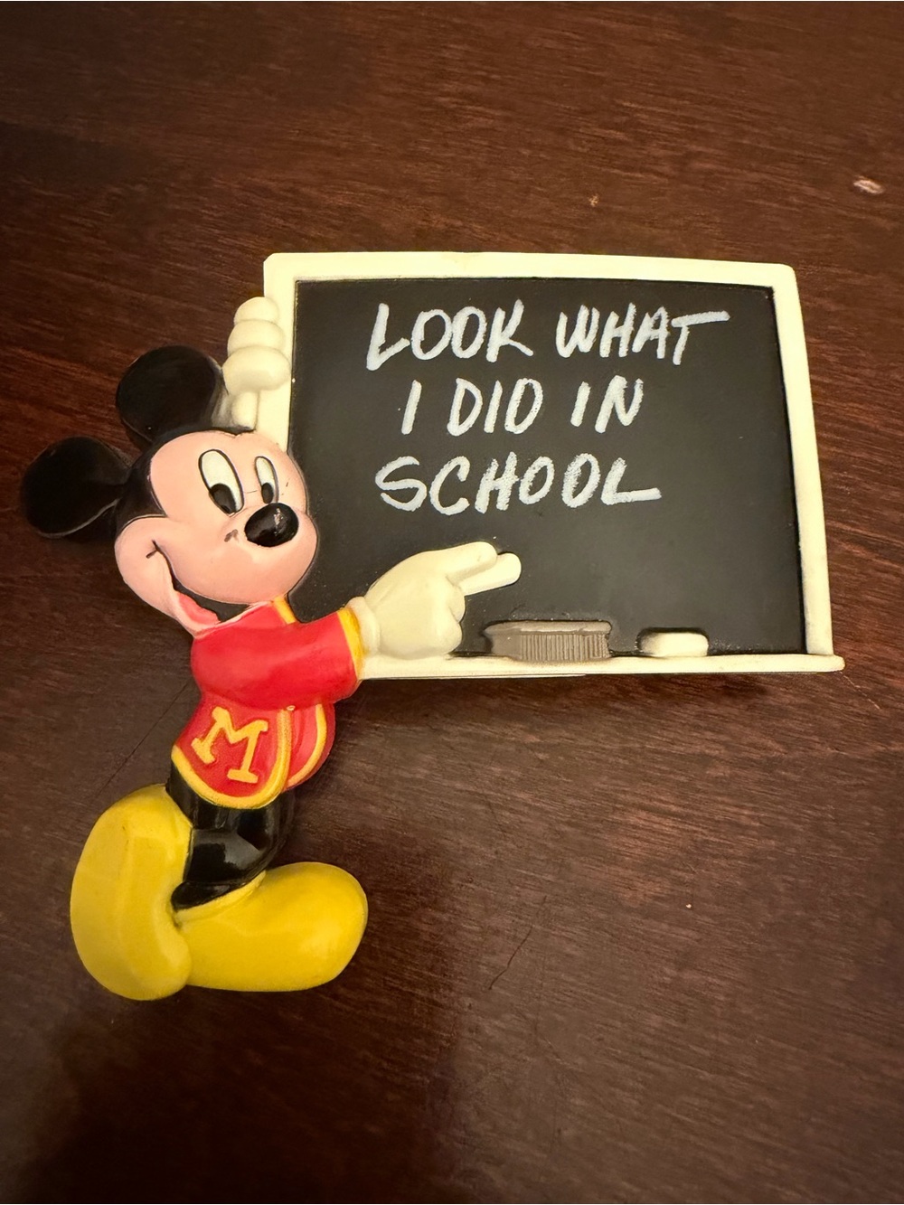 Vintage 1995 Disney Mickey Mouse Fridge  Magnet Clip “Look What I Did At School